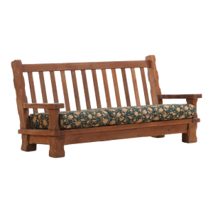 A French Heavy Oak Brutalist Style Open Arm Sofa Frame, C. 1960.