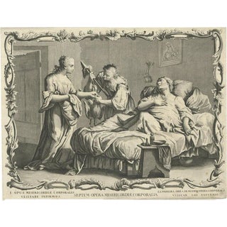 Original People Visiting the Sick, 1760, Print For Sale