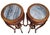 Chinoiserie Pair Vintage Chinese Bamboo Carved Hardwood & Marble Top Plant Stand Pedestals For Sale - Image 3 of 18