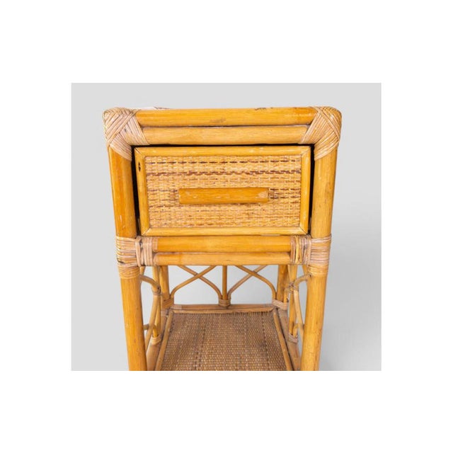 Vintage Rattan Cabinet with Drawer and Shelves, 1960s-1970s For Sale - Image 9 of 11