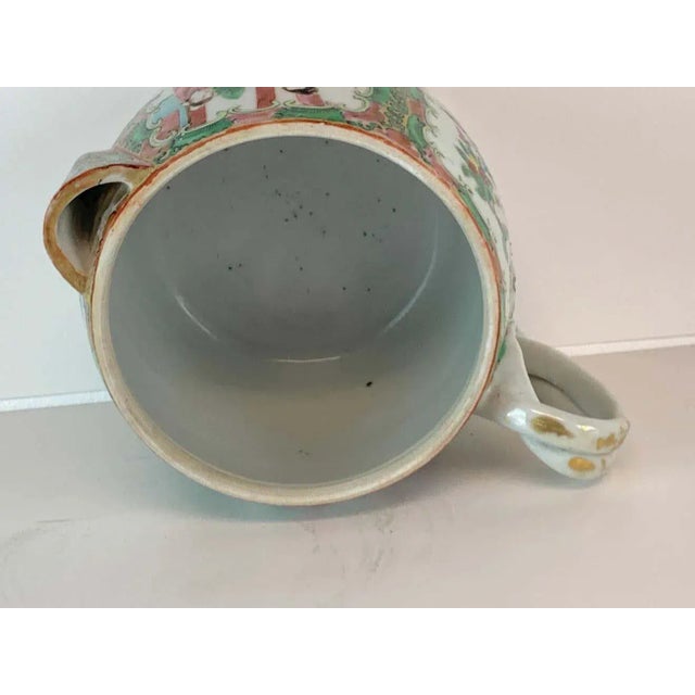 Chinese 19th Century Rose Medallion Cider Pitcher With Foo Dog Finial For Sale - Image 3 of 13