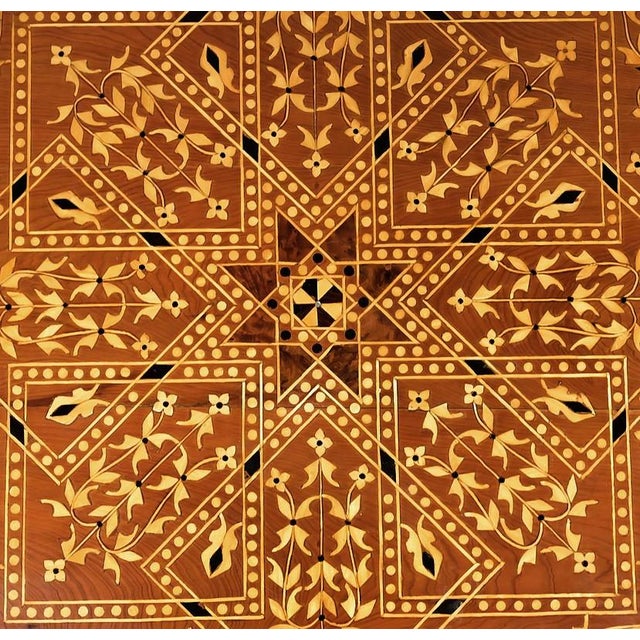 Large 20th Century Moroccan Marquetry Tea Table For Sale - Image 5 of 13