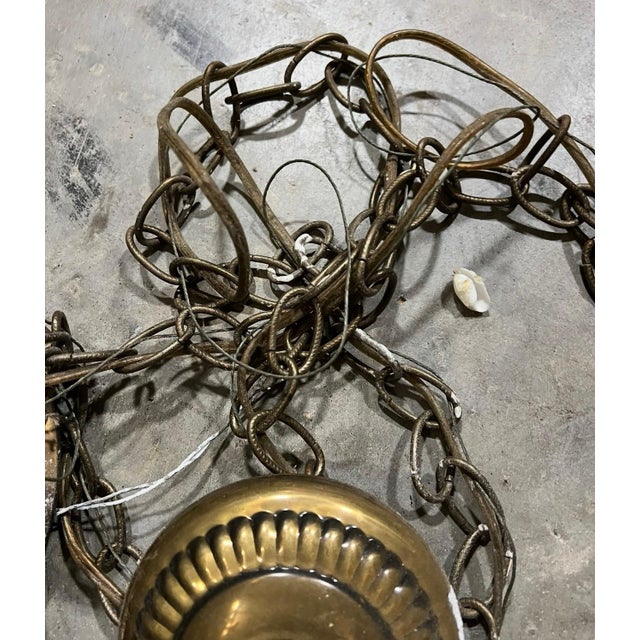 Metal Vintage Pendant Lights- Needs Restoration - a Pair For Sale - Image 7 of 10