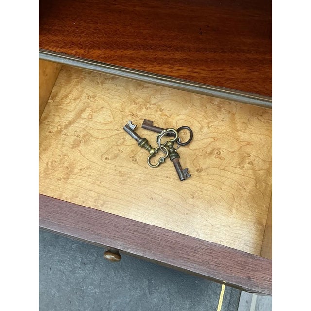 Vintage Louis XVI Double Pedestal Writing Desk For Sale - Image 13 of 15
