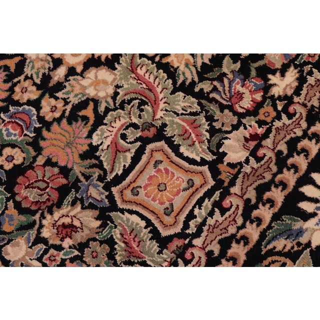 Elegant 1990's Pak-Persian Black/Black Wool Rug - 12'2'' X 17'0'' For Sale - Image 4 of 9