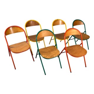 Vintage Folding Chairs, 1970s, Set of 6 For Sale