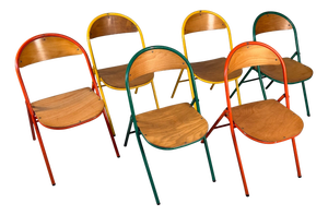 Vintage Folding Chairs, 1970s, Set of 6