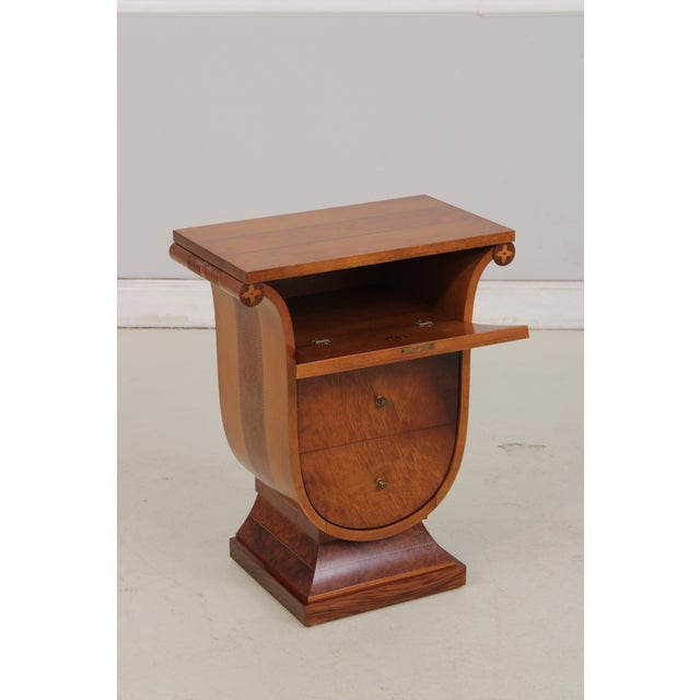 1960s Pair Napoleonic Italian Walnut Nightstands For Sale - Image 5 of 18