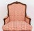 Wood Pair of Louis XV Style Red and White Fabric Upholstered Walnut Bergeres For Sale - Image 7 of 13
