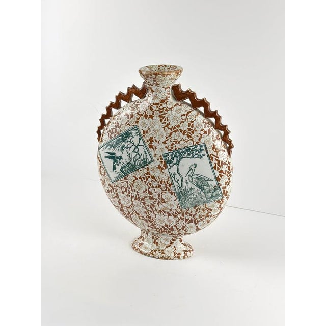 Mid 19th Century Aesthetic Movement Japonisme Moon Flask from Franz Anton Mehlem, Germany, 1865 For Sale - Image 5 of 10