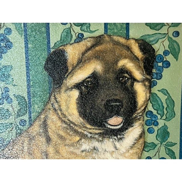 American 1970s Puppy Dog Portrait in Gold Frame For Sale - Image 3 of 3