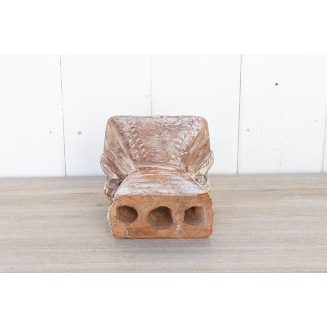 Wood Indian Bijani Candle Holder-Sati For Sale - Image 7 of 9