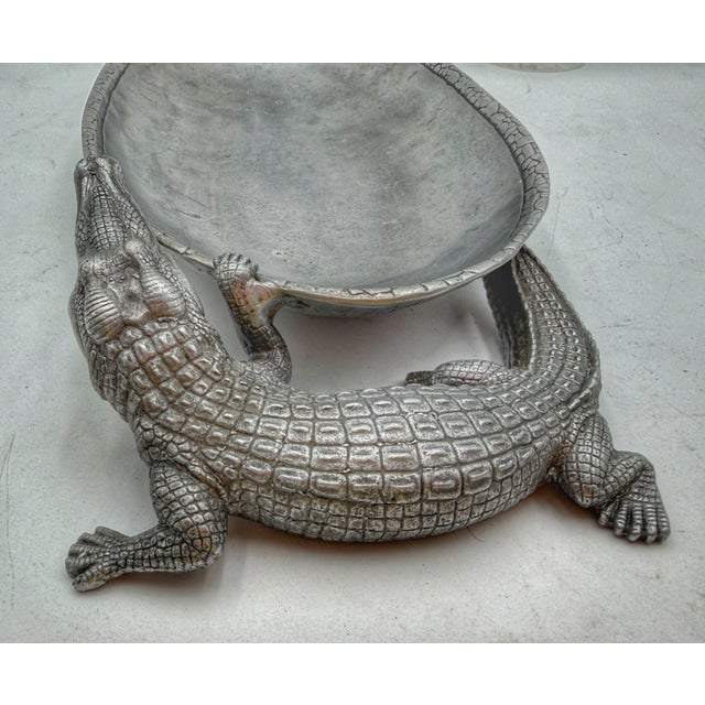 Arthur Court Cast Aluminum Alligator Oval Serving Tray Centerpiece, 2005 For Sale In West Palm - Image 6 of 11