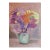 Small Mid 20th Century Impressionist Pink Purple Flower Still Life Painting For Sale