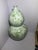 Celadon Large 24" Chinoiserie Celadon Porcelain Dragon & Lotus Double Gourd Floor Vase For Sale - Image 8 of 10
