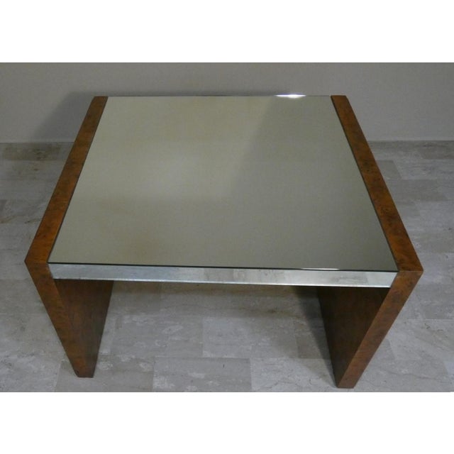 Italian Briar Wood and Mirror Coffee Table, 1970s For Sale - Image 6 of 10