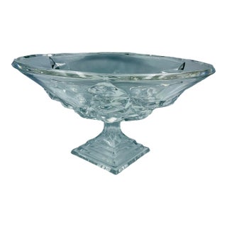 Vintage "Rock Cut" Crystal Centerpiece Bowl For Sale