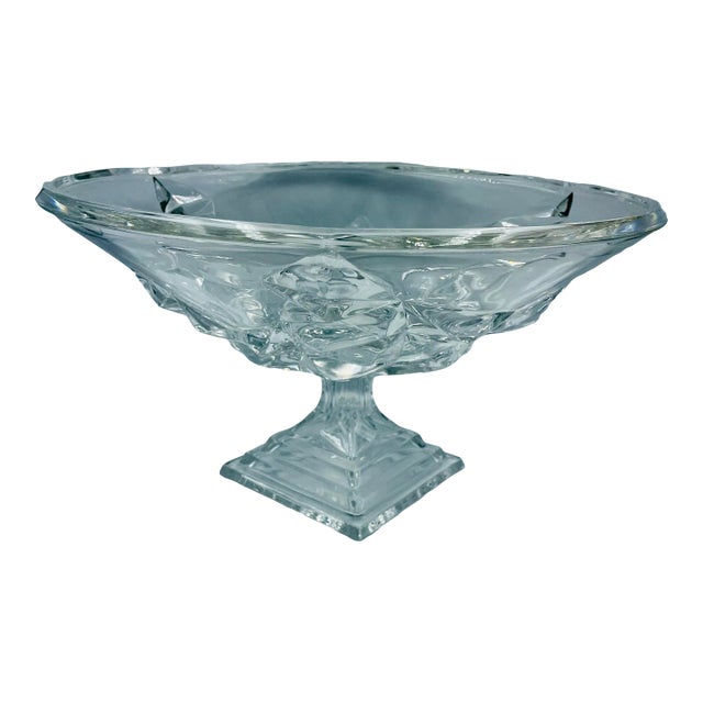Vintage "Rock Cut" Crystal Centerpiece Bowl For Sale
