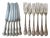 Mismatched Cutlery in Silver Metal, Set of 12 For Sale