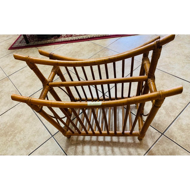 Mid-Century Modern Mid 20th Century Bent Bamboo C&k Importers Magazine Rack For Sale - Image 3 of 7