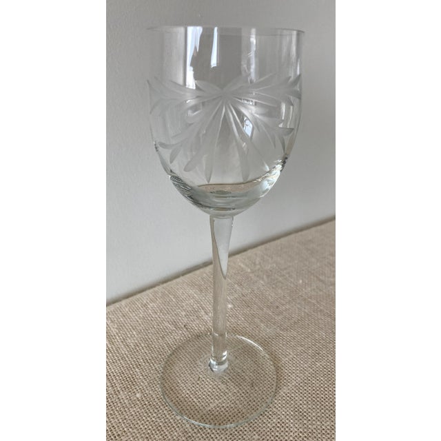 1920s Vintage Hand Cut Blown Glass Decanter & 11 Glasses Set For Sale - Image 5 of 9