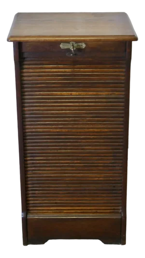Art Deco Tambour Fronted Oak Filing Cabinet, 1890s