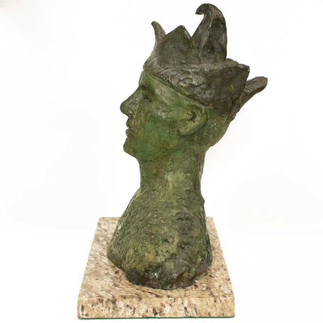 Art Deco Mid-20th C. After Picasso, Jester Bronze Bust, Signed and Numbered 17/30 For Sale - Image 3 of 12
