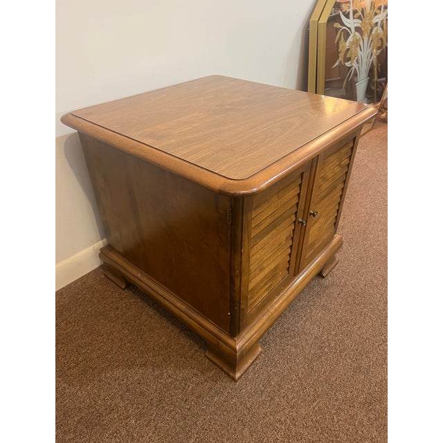 1970s Ethan Allen Lp Album Storage Cabinet For Sale - Image 10 of 11