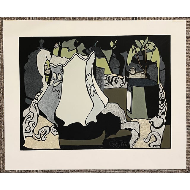 Mid-Century Modern 1975 Bob Enos Still Life Lithograph For Sale - Image 3 of 3