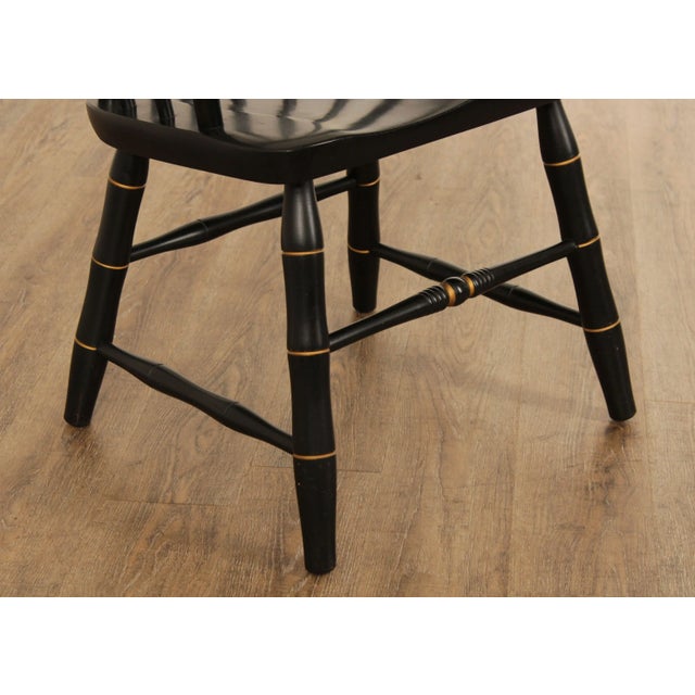Moravian Seminary For Girls Black Painted Windsor Armchair For Sale - Image 4 of 13