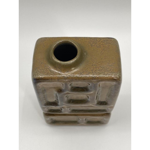 Ceramic Mid-Century Geometric Vase from Strehla Keramik, Germany, 1950s For Sale - Image 7 of 14
