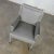Modern Gray Faux Leather Modified Parsons Style Armed Accent Chair on Casters For Sale - Image 6 of 17