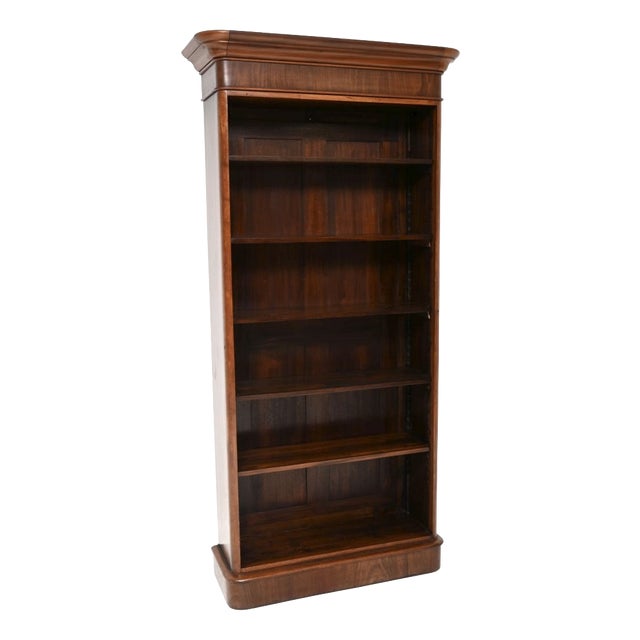 Antique Victorian Open Bookcase, 1860 For Sale