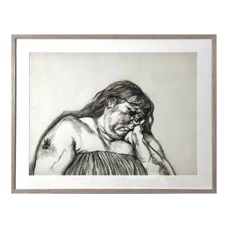 Lucian Freud - Expressionist Female Portrait Archival Pigment Print, Framed For Sale