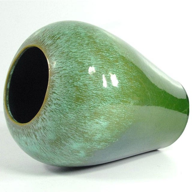 French Green Ceramic Vase, 1960 For Sale - Image 4 of 9