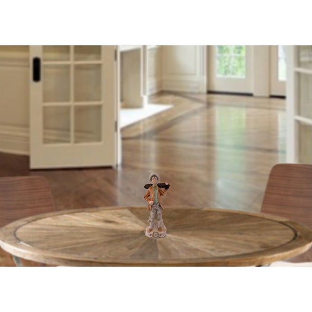 MId-Century Capodimonte Porcelain Man Carrying a Log For Sale - Image 9 of 12