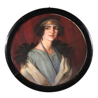 Portrait of Noblewoman - Oil on Canvas by Anonymous Master Early 20th Century Early 1900 For Sale