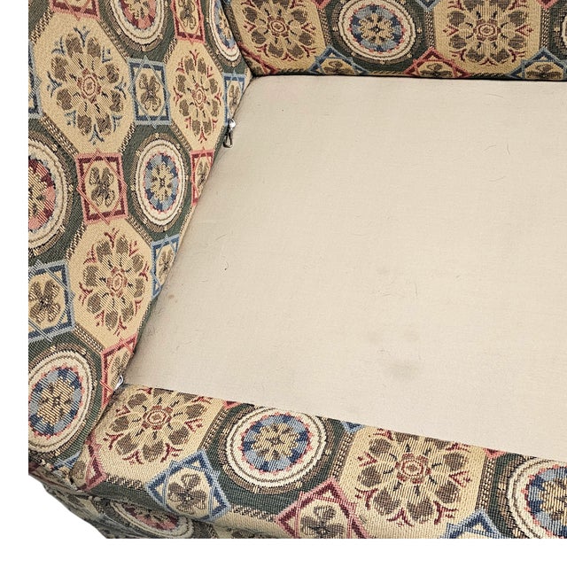 Green Knole Style Sofa With Tapestry Upholstery and Finials, 90" For Sale - Image 8 of 10