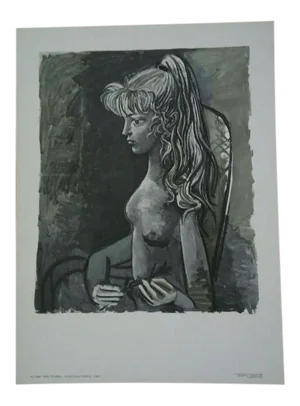 Pablo Picasso (One) Cubist Lithograph "Sylvette Au Fauteuil"