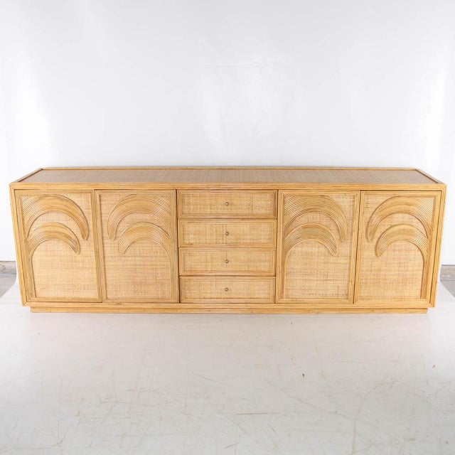 Palm Tree Sideboard in Rattan and Raffia, in Flawless conditions. Designed 1990 to 1999