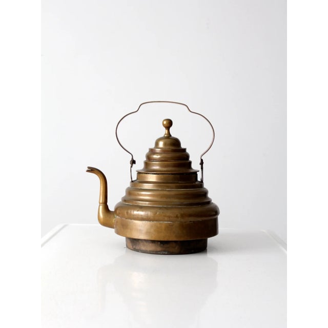 Mid-Century Modern Antique Brass Teapot For Sale - Image 3 of 8