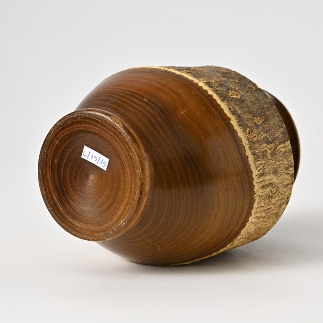 Japanese Wooden Chazutsu Tea Caddy with Natural Bark, 1960s For Sale - Image 10 of 12