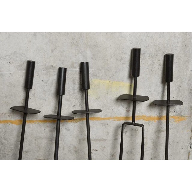 Metal Fireplace Tools by Jürg Bally, 1960s, Set of 5 For Sale - Image 7 of 13