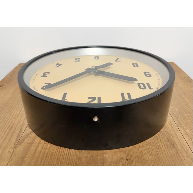 Industrial Black Factory Wall Clock from IBM, 1950s For Sale - Image 12 of 15