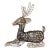 Large Vintage Goldtone Metal Cage Woven Wire Reindeer Holiday Decoration For Sale