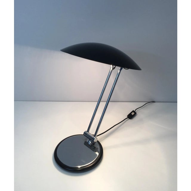 Design Adjustable Chrome and Black Lacquered Desk Lamp, circa 1970 For Sale - Image 11 of 13