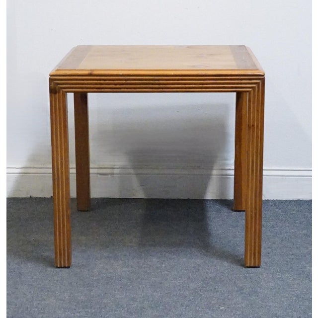 Late 20th Century Henredon Furniture Solid Knotty Pine Rustic Contemporary 26" Square Accent End Table 4900-42 For Sale - Image 5 of 9