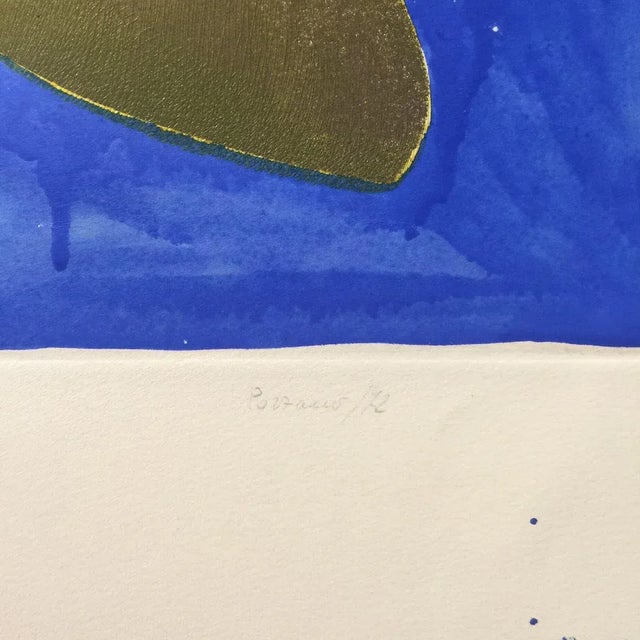 Profile in Pink and Blue - Original Etching by Giacomo Porzano - 1972 1972 For Sale - Image 3 of 7