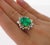 Metal Late 20th Century 6.79 Carat Minor Oil Colombian Emerald and Diamond 18k Gold Ring Size 6 For Sale - Image 7 of 10