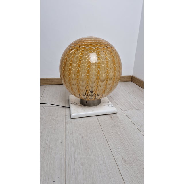 Glass Large Vintage Table Lamp in Murano Glass and Marble Base, 1960s For Sale - Image 7 of 13